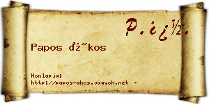 Papos Ákos névjegykártya